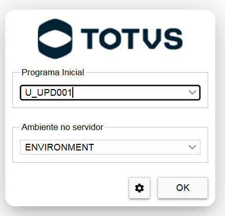 Parâmetros Iniciais do Protheus WebApp — campo Programa Inicial